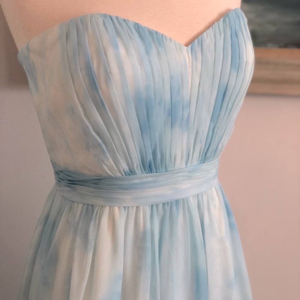 B2 by Jasmine Light Blue Summer Gown with Ruched Bodice (Size: 14) - Picture 2 of 7
